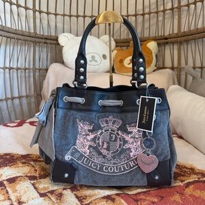 FOR SALE 💖🩶 2012 NWT Juicy Couture Scottie Daydreamer – Grey with Pink Crest